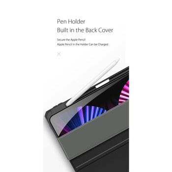 2v1 Smart flip cover + zadní silikonový ochranný obal s držákem na pero pro Xiaomi Redmi Pad SE - světle modrý