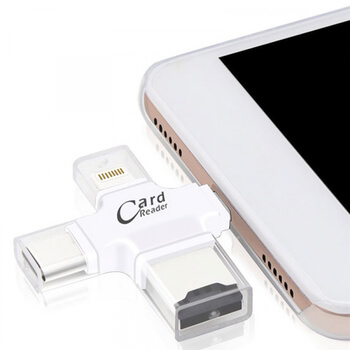 4v1 Redukce a čtečka paměťových micro SD karet OTG pro iOS Lightning Micro USB type C