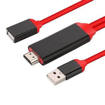 3v1 Kabel s redukcí a výstupem pro HDMI a USB černý