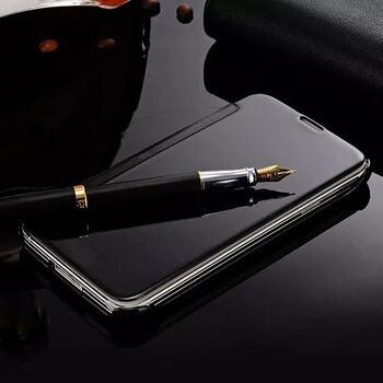 Zrcadlový silikonový flip obal pro Samsung Galaxy A51 A515F - černý