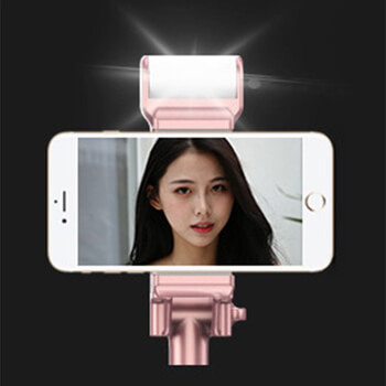 2v1 Selfie tyč se selfie světlem - růžová