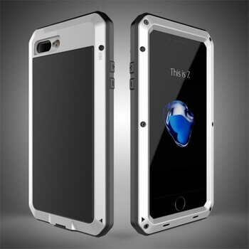 EXTRÉMNĚ odolný hliníkovo-silikonový obal pro Apple iPhone SE (2020) - stříbrný