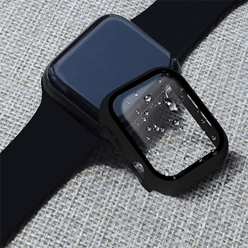 2v1 Kryt s ochranným sklem na Apple Watch 41 mm (7.série) - černý