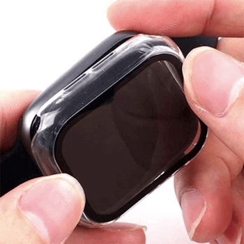 2v1 Kryt s ochranným sklem na Apple Watch SE 44 mm (2022) - světle růžový