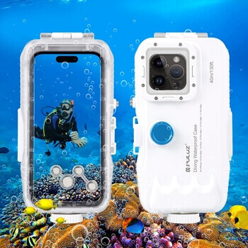 Vodotěsné pouzdro pro profesionální potápění a šnorchlování až do 40 metrů pro iPhone 12 Pro Max - bílé