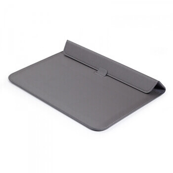 2v1 Pouzdro s magnetem a stojánkem z ekokůže pro Apple MacBook Air 15,3" (2023, M2) - šedé