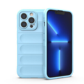 Protiskluzový silikonový ochranný kryt pro Apple iPhone 14 - světle modrý