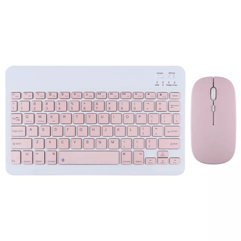 Bezdrátová myš s klávesnicí světle růžová