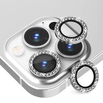 Luxusní ochranné sklo na čočku fotoaparátu a kamery pro Apple iPhone 12 mini - stříbrné