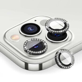 Luxusní ochranné sklo na čočku fotoaparátu a kamery pro Apple iPhone 14 Pro Max - černé