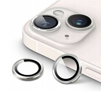 Metalické ochranné sklo na čočku fotoaparátu a kamery pro Apple iPhone 12 - stříbrné