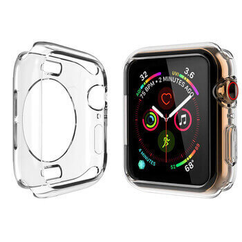 Ultratenký silikonový obal pro chytré hodinky Apple Watch SE 44 mm (2023) - průhledný