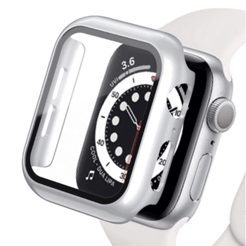 2v1 Kryt s ochranným sklem na Apple Watch SE 44 mm (2023) - stříbrný