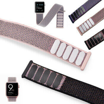 Nylonový pásek pro chytré hodinky Apple Watch SE 44 mm (2023) - tmavě modrý