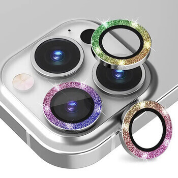 Třpytivé ochranné sklo na čočku fotoaparátu a kamery pro Apple iPhone 12 Pro Max - duhové
