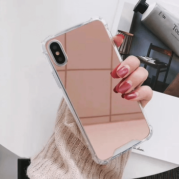 Silikonový zrcadlový ochranný obal pro Apple iPhone 7 - růžový