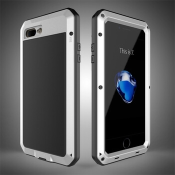 EXTRÉMNĚ odolný hliníkovo-silikonový obal pro Apple iPhone 7 - stříbrný