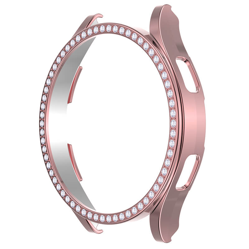 Luxusní ochranný kryt se sklem pro Samsung Galaxy Watch 4 44 mm - světle růžový