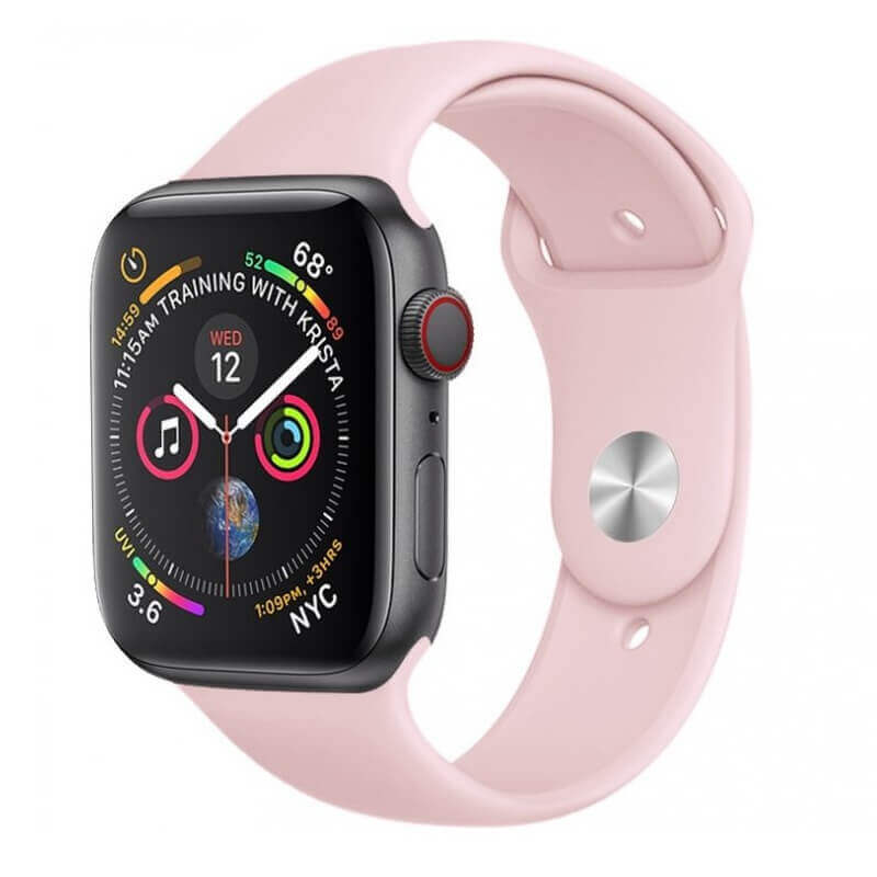 Silikonový řemínek pro chytré hodinky Apple Watch SE 44 mm (2023) - světle růžový