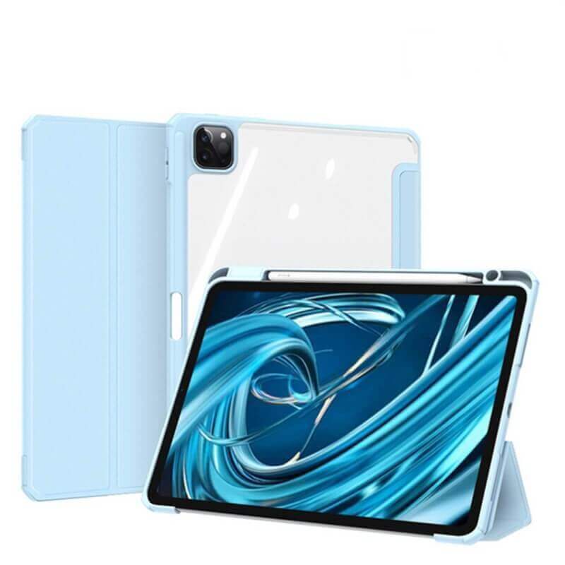 2v1 Smart Flip Cover + Zadní Silikonový Ochranný Obal S Držákem Na Pero Pro Xiaomi Pad 5 - Světle Modrý